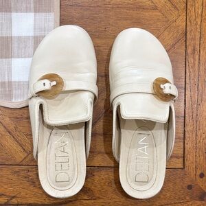 Deitan Cream Women's Mules with Tan Accent